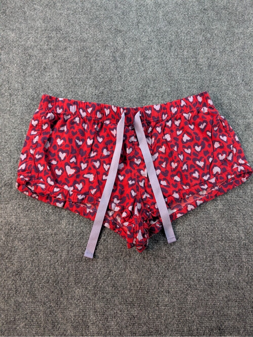 Victoria's Secret Women's Small Red Heart Print Lounge Shorts Sleepwear Pajamas